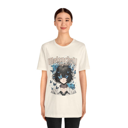 Melancholy Tragedia Anime Tee — Blue Butterflies Graphic T-Shirt