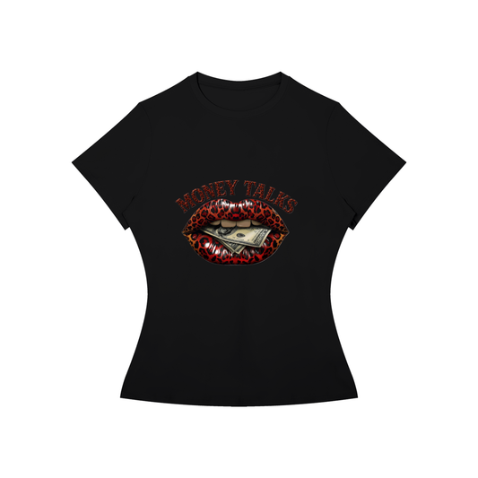 Money Talks Lips Women’s Slim-Fit Graphic Tee