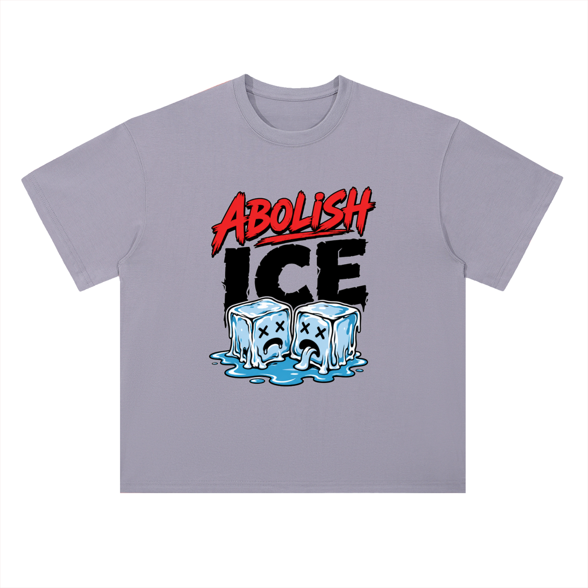 Abolish ICE Melting Ice Cubes Graphic Drop Shoulder Tee
