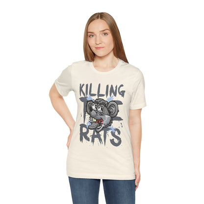 Killing Rats Graphic Tee – Edgy Cartoon Rat Skull Streetwear