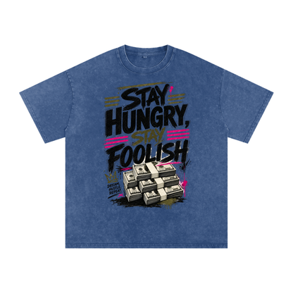 Stay Hungry & Foolish Snow-Washed Cotton Tee