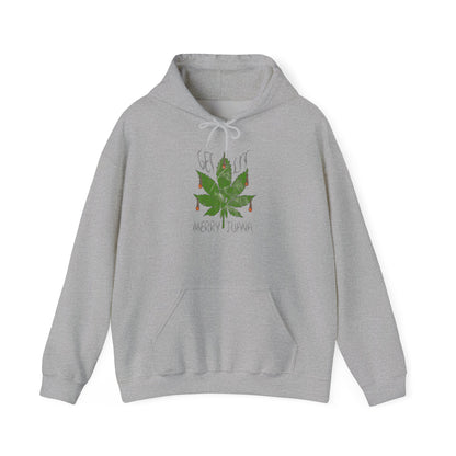 Cannabis Leaf Hoodie - "Get High" Retro Green Graphic Pullover