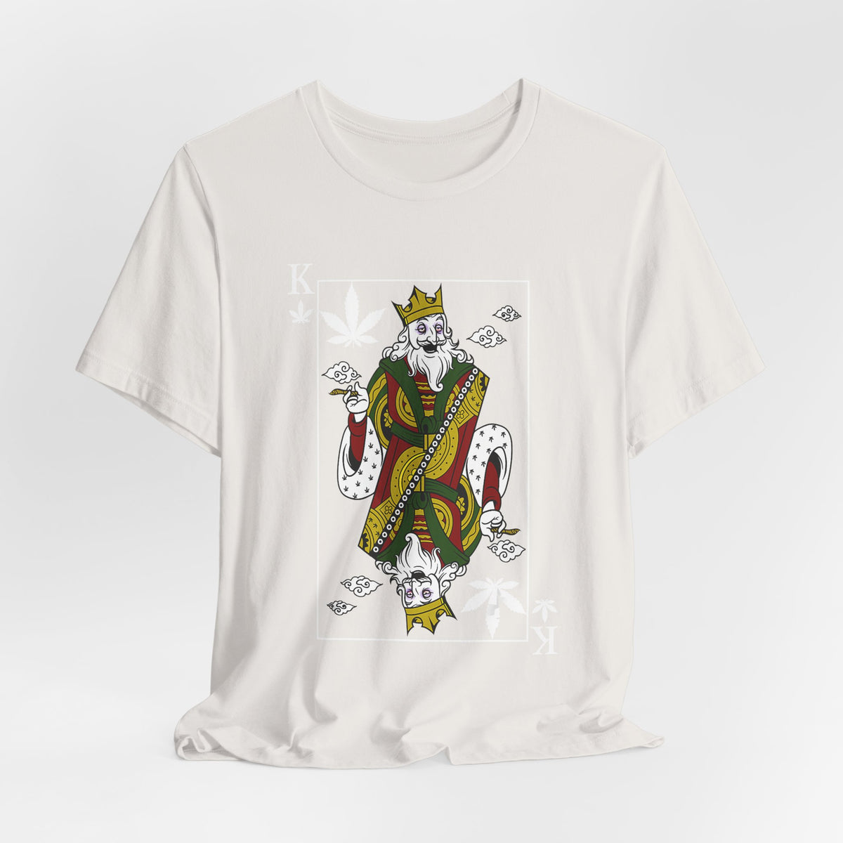 King of Leaves Graphic Tee — Playing Card Cannabis Design