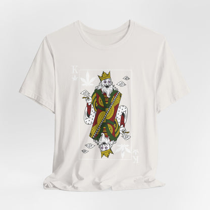 King of Leaves Graphic Tee — Playing Card Cannabis Design