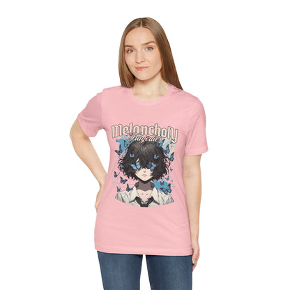 Melancholy Tragedia Anime Tee — Blue Butterflies Graphic T-Shirt