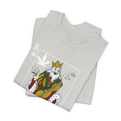 King of Leaves Graphic Tee — Playing Card Cannabis Design