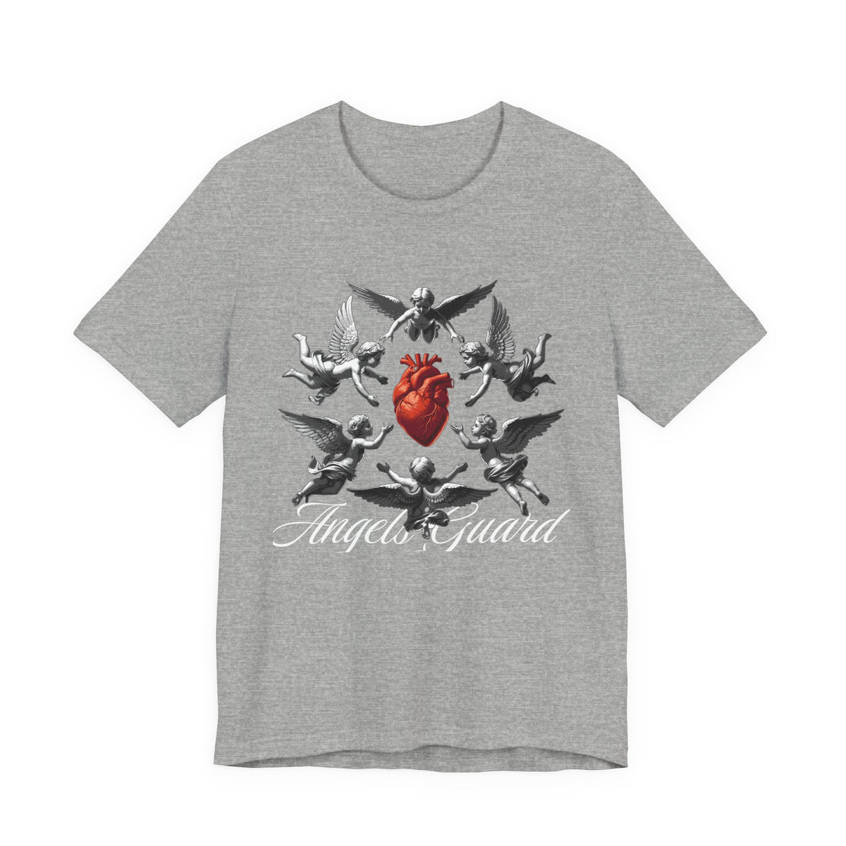 Angel Guard T‑Shirt — Sacred Heart & Cherub Graphic Tee