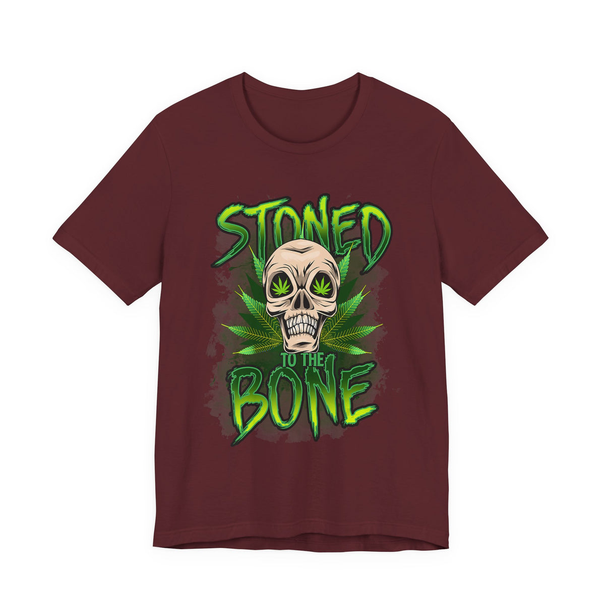 Stoned to the Bone Skull Tee — Cannabis Leaf Graphic T-Shirt