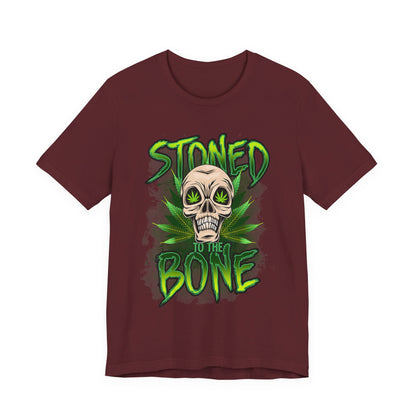 Stoned to the Bone Skull Tee — Cannabis Leaf Graphic T-Shirt