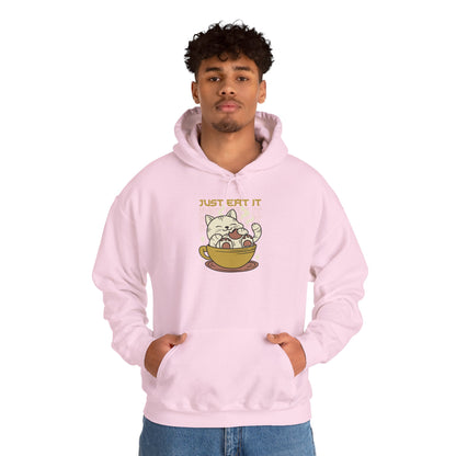 Cat Latte Hoodie - "Just Eat It" Cute Cat in Cup Sweatshirt