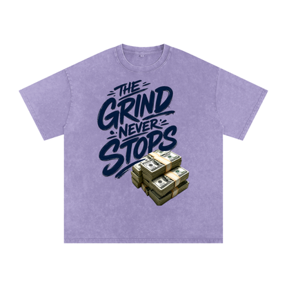 The Grind Never Stops Snow-Washed Cotton Tee
