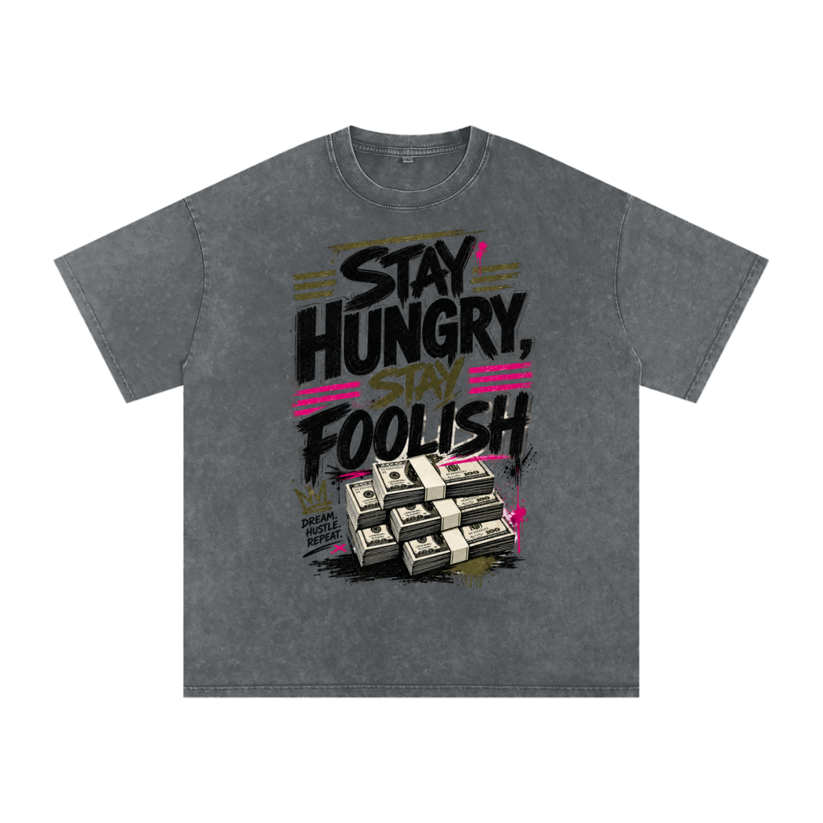 Stay Hungry & Foolish Snow-Washed Cotton Tee