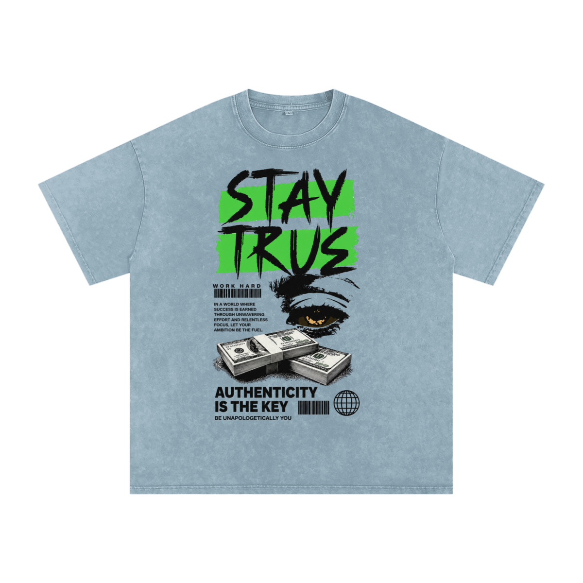 Stay True Snow-Washed Cotton Graphic Tee