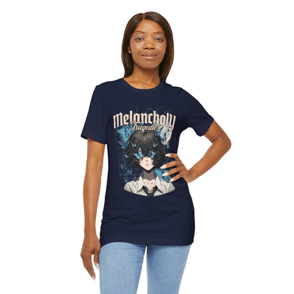 Melancholy Tragedia Anime Tee — Blue Butterflies Graphic T-Shirt
