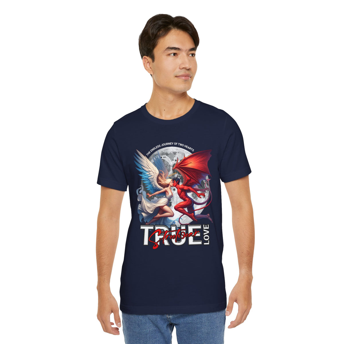 True Love Tee — Angel & Devil Heart Graphic T-Shirt