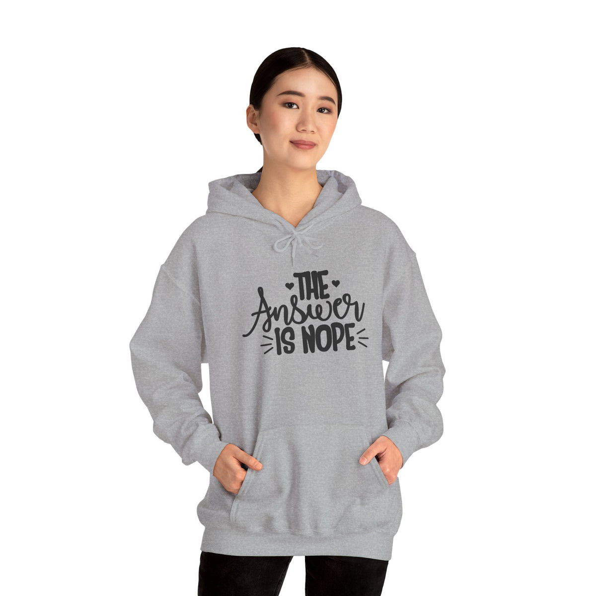 Hoodie — The Answer Is Nope Graphic Pullover