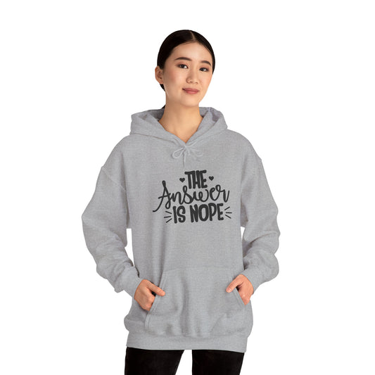 Hoodie — The Answer Is Nope Graphic Pullover