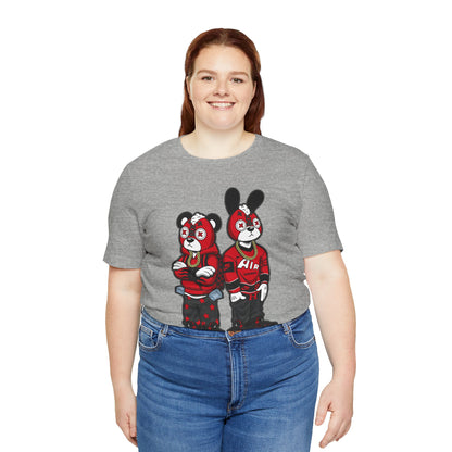 Streetwear Cartoon Bear & Bunny Tee — Hip Hop Graphic T-Shirt