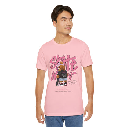 Skate Mom Bear Tee — Cute Pink Skateboard Graphic T-Shirt