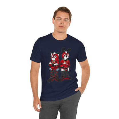 Streetwear Cartoon Bear & Bunny Tee — Hip Hop Graphic T-Shirt