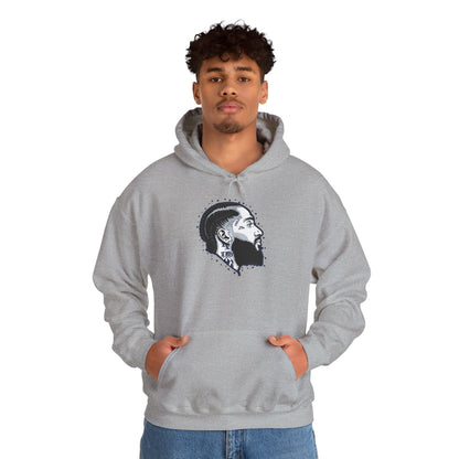 Portrait Graphic NIPSEY – Side Profile Ink Illustration Hooded