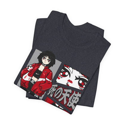 Anime Streetwear Tee — Red-Jacket Angel Graphic