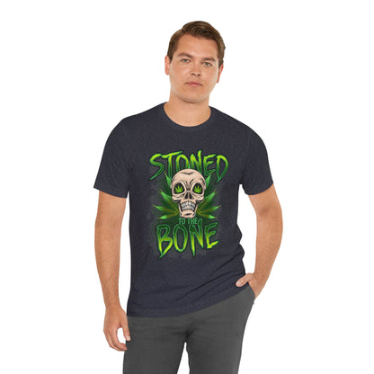 Stoned to the Bone Skull Tee — Cannabis Leaf Graphic T-Shirt