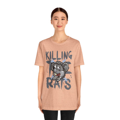 Killing Rats Graphic Tee – Edgy Cartoon Rat Skull Streetwear