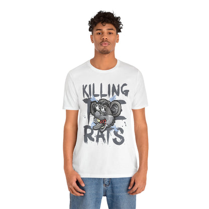 Killing Rats Graphic Tee – Edgy Cartoon Rat Skull Streetwear