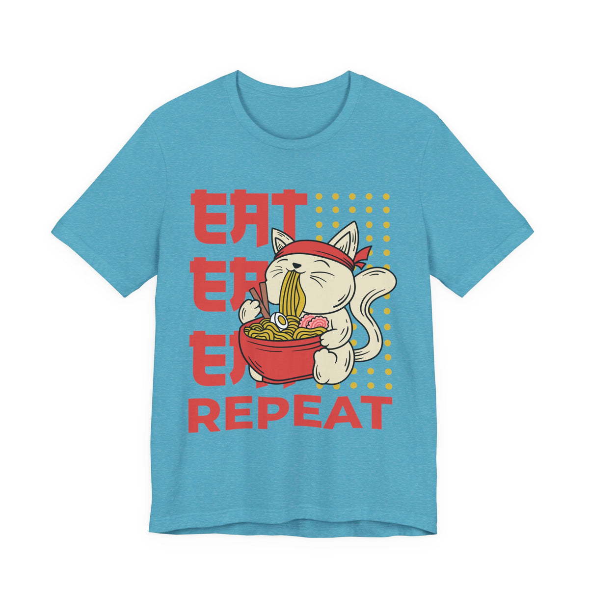 Ramen Cat Tee — "Eat Sleep Repeat" Cute Noodle Lover T-Shirt