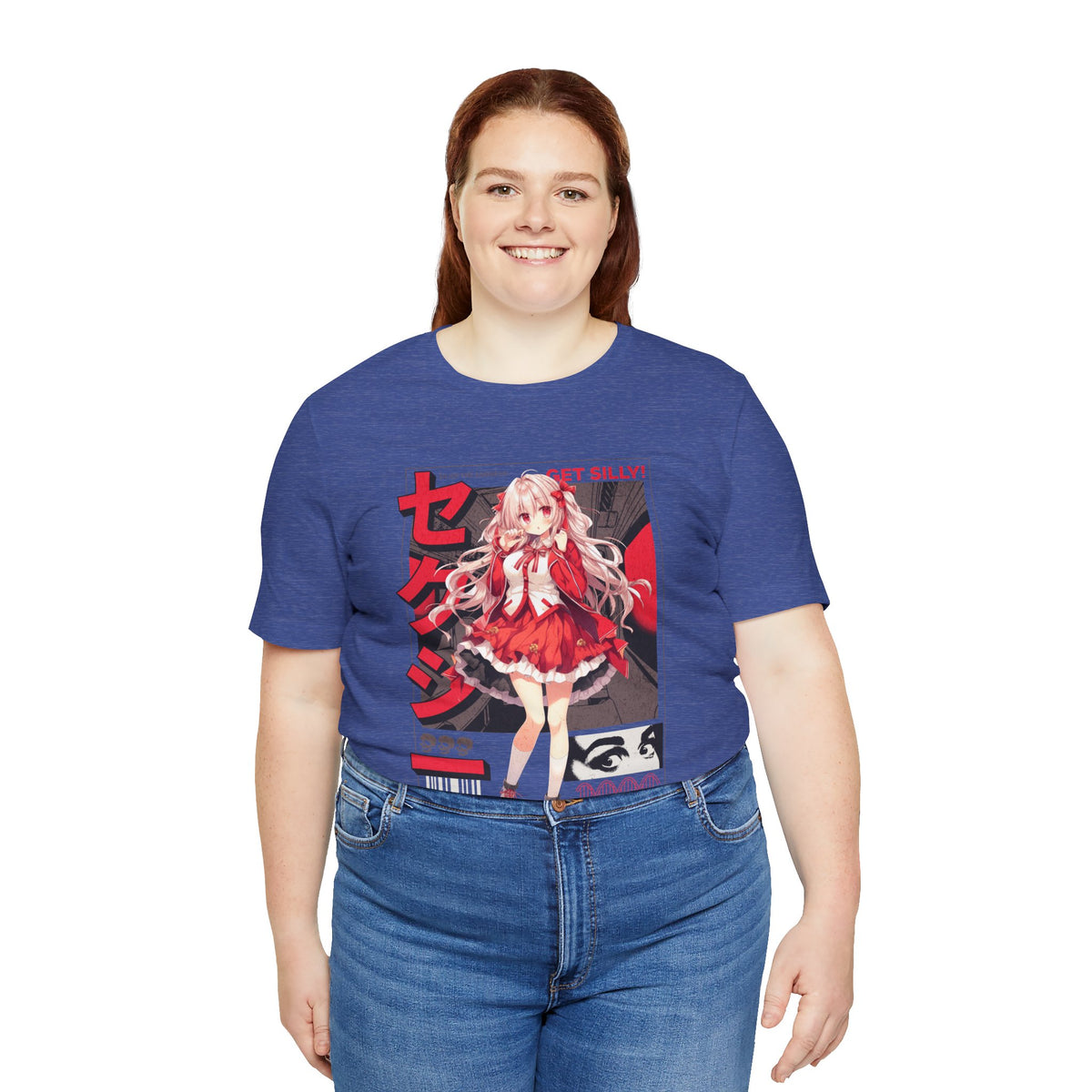 Anime Girl Graphic Tee — "Get Silly!" Red Harajuku Style T-Shirt