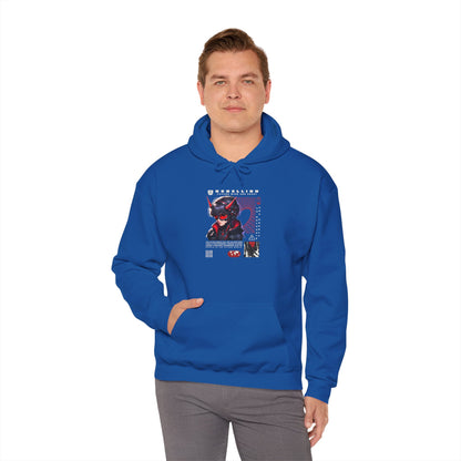 Cyber Samurai Hoodie — Futuristic Red Oni Graphic Pullover