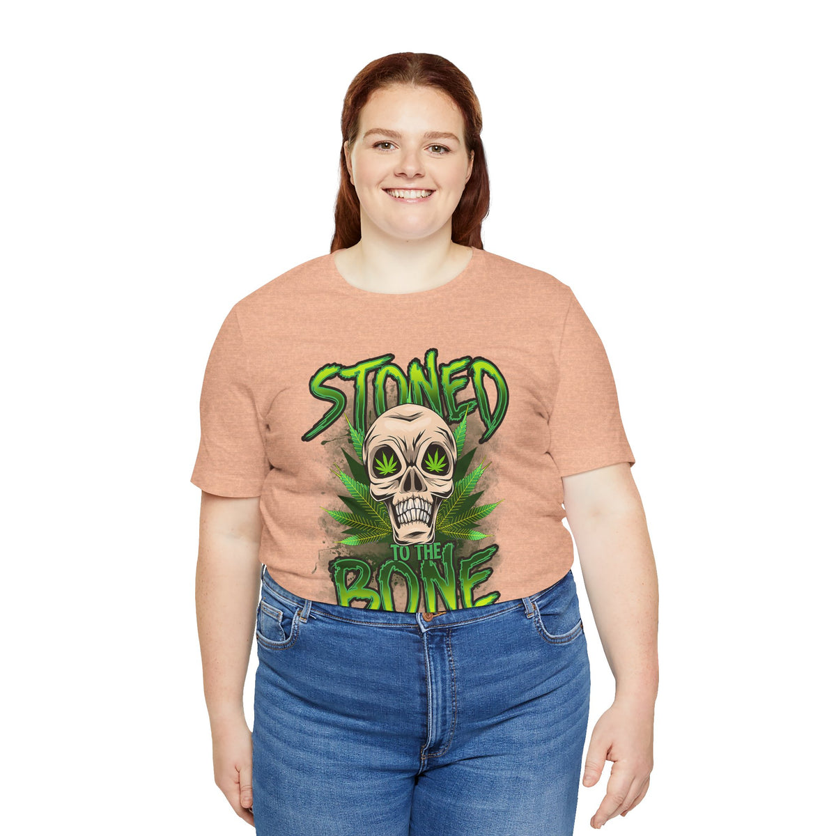 Stoned to the Bone Skull Tee — Cannabis Leaf Graphic T-Shirt