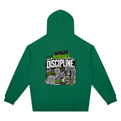 Money Mindset Discipline Two-Sided Graphic Hoodie