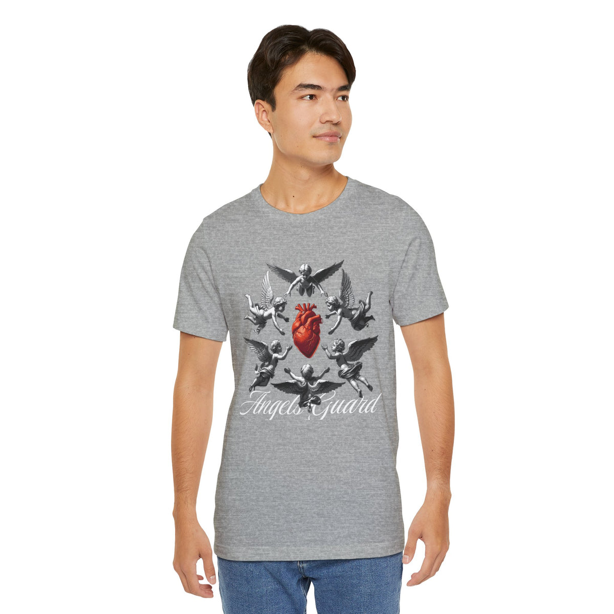 Angel Guard T‑Shirt — Sacred Heart & Cherub Graphic Tee
