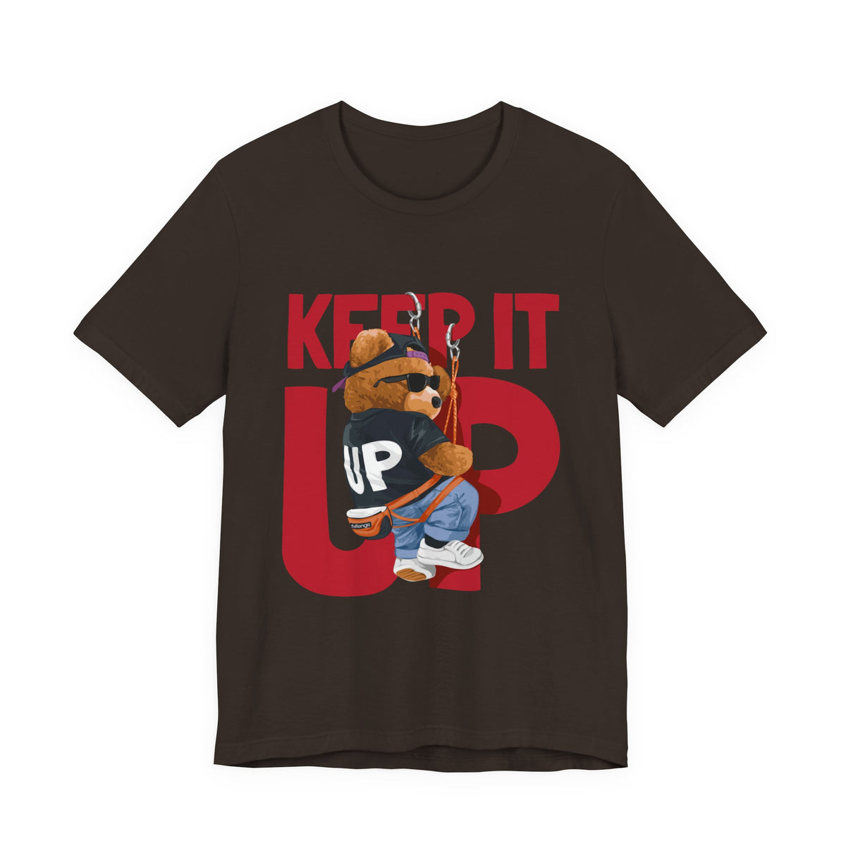 Keep It Up Bear Graphic Tee — Retro Streetwear Teddy T-Shirt