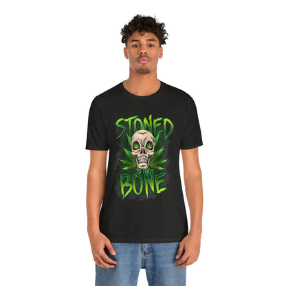 Stoned to the Bone Skull Tee — Cannabis Leaf Graphic T-Shirt