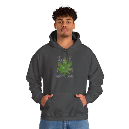 Cannabis Leaf Hoodie - "Get High" Retro Green Graphic Pullover