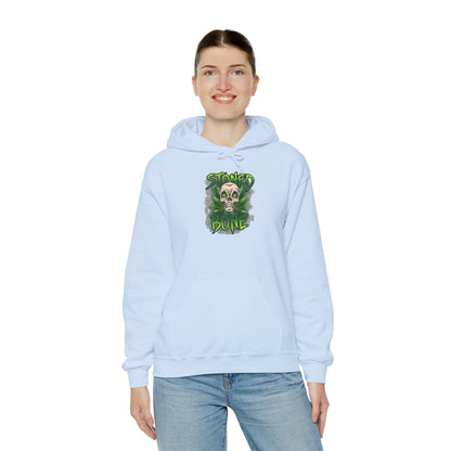 Skull 'Stoned Bone' Hoodie – Green Cannabis Skull Graphic Pullover