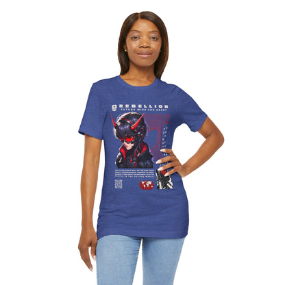 Anime Devil Girl Graphic Tee — "Rebellion" Cyberpunk Streetwear