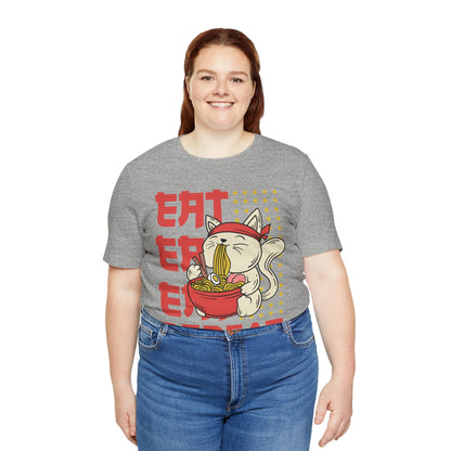 Ramen Cat Tee — "Eat Sleep Repeat" Cute Noodle Lover T-Shirt