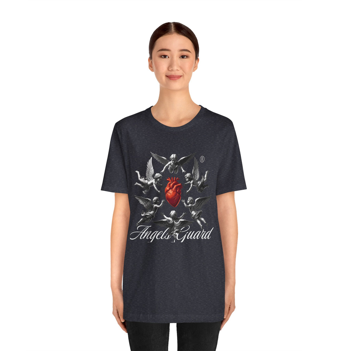 Angel Guard T‑Shirt — Sacred Heart & Cherub Graphic Tee