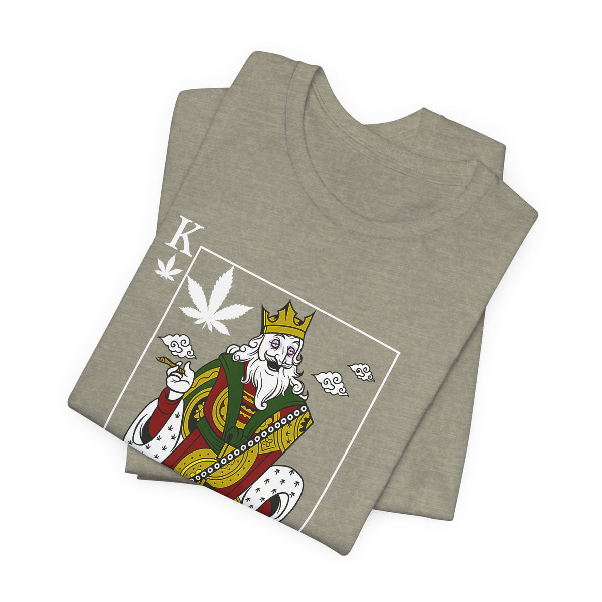 King of Leaves Graphic Tee — Playing Card Cannabis Design