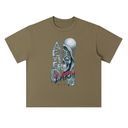 After Earth Futuristic Skull Graphic Drop Shoulder Tee