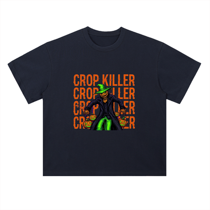 Crop Killer Halloween Scarecrow Graphic Drop Shoulder Tee