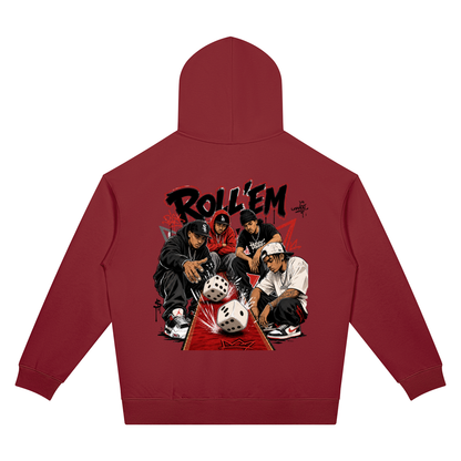 Dice Game Two-Sided Graphic Drop Shoulder Hoodie