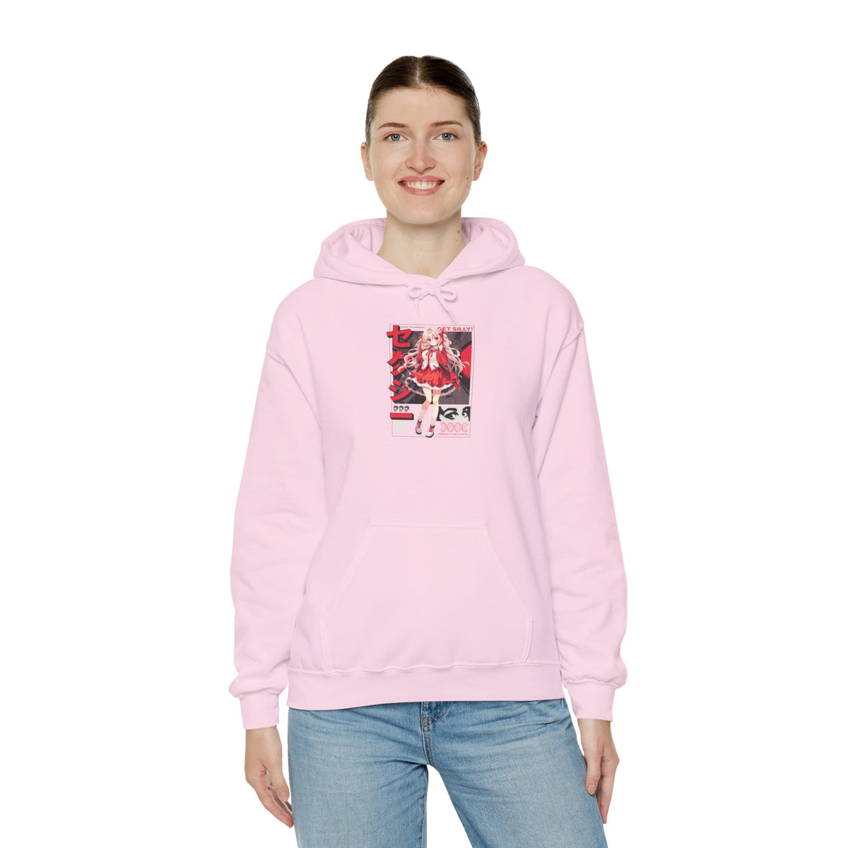 Anime Girl Graphic Hoodie — Red Retro Japanese Manga Design