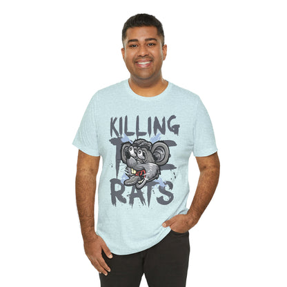 Killing Rats Graphic Tee – Edgy Cartoon Rat Skull Streetwear
