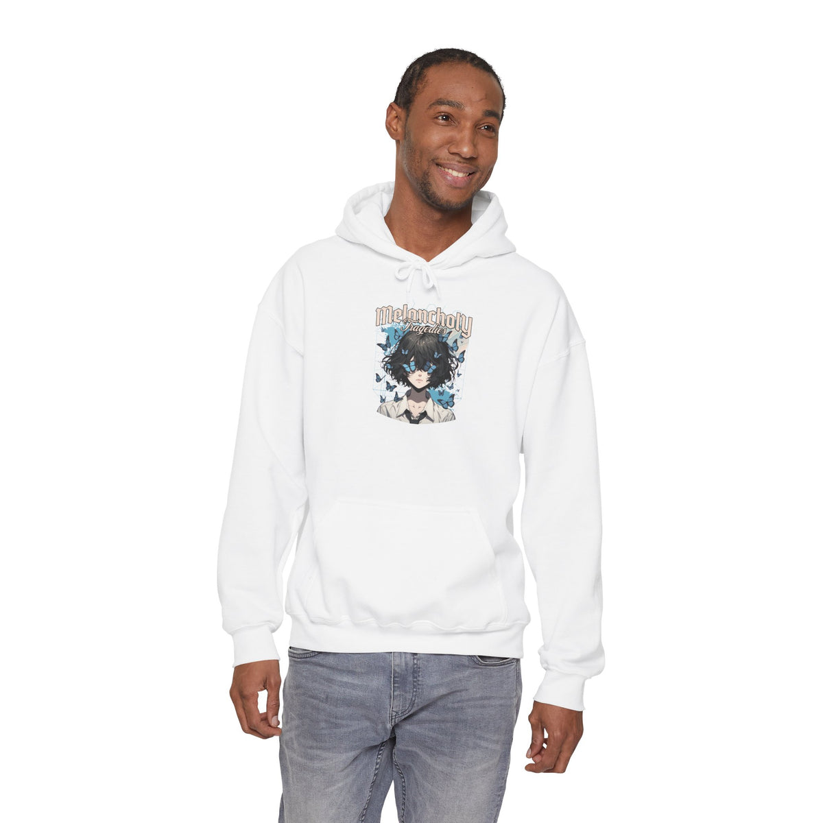 Anime Catgirl Hoodie — "Midnight" Kawaii Graphic Pullover