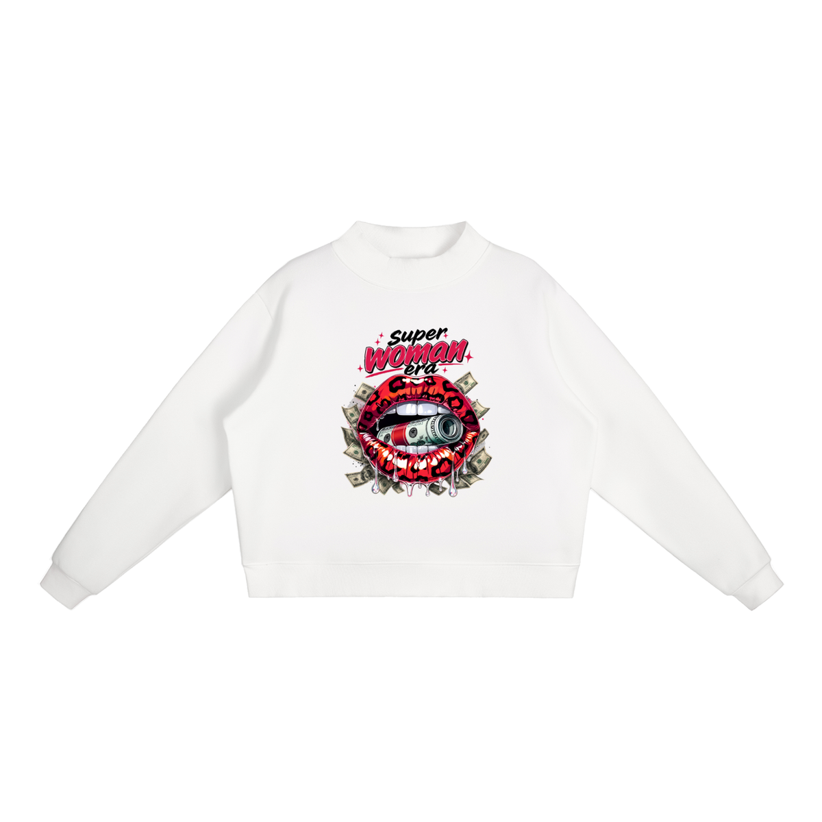 Super Woman Era Lips Oversized Graphic Sweatshirt